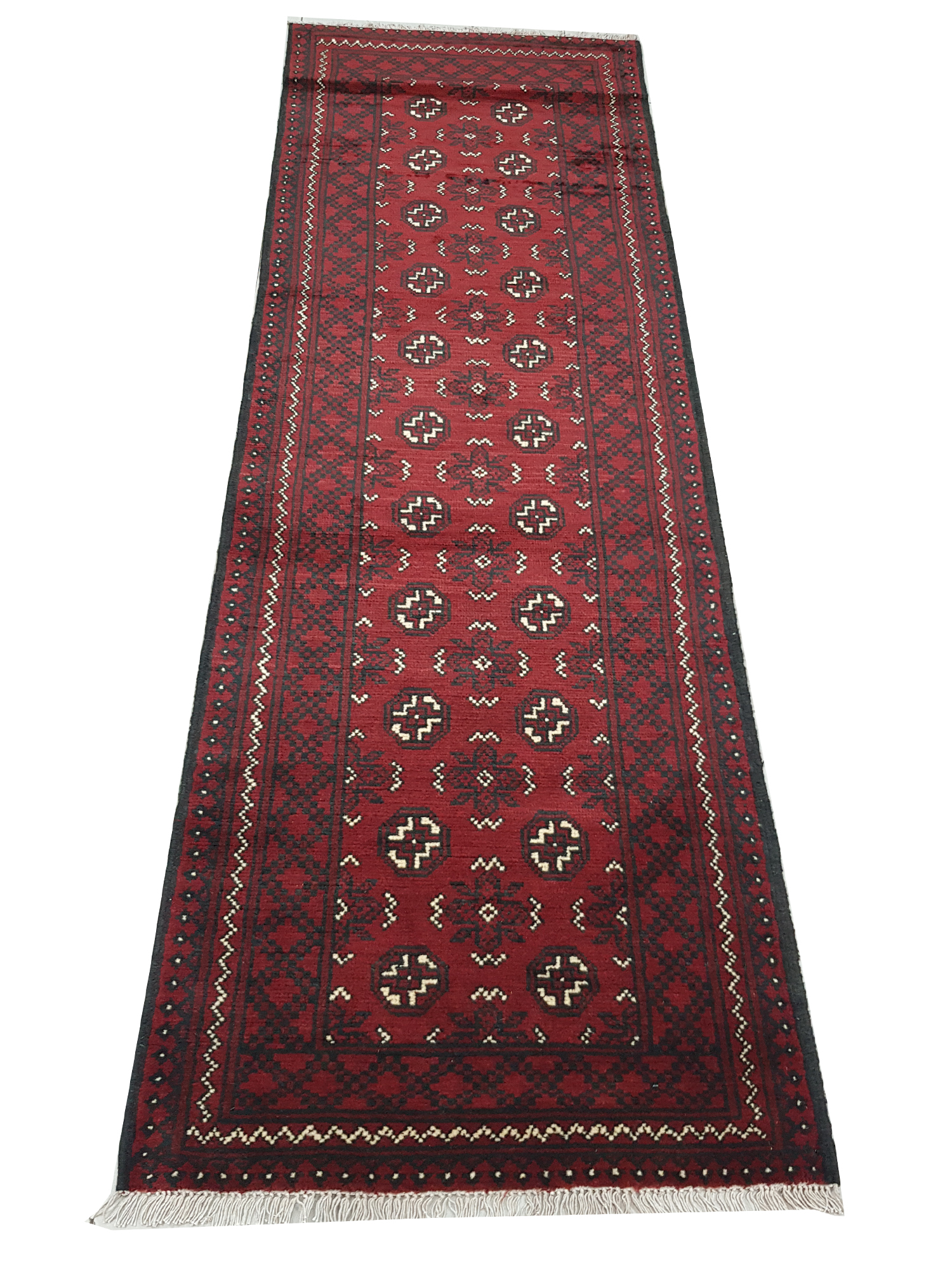 Handmade Red Afghan 286 X 77cm Quality Persian Rugs